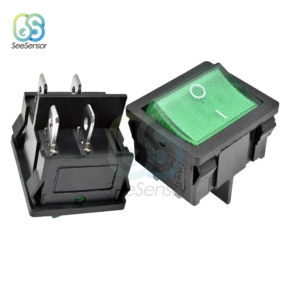 KCD5 клавишный переключатель 6A 250VAC/ 15A 250VAC вкл. ВЫКЛ. 2 позиции 4 контакта 6 контактов