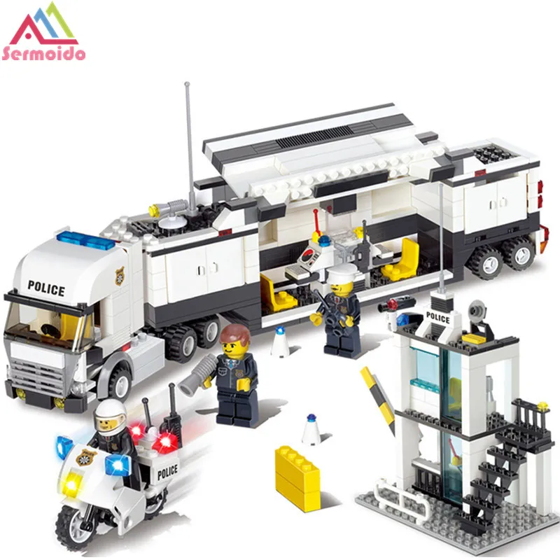 

sermoido Minecraft Police Station Modle Building Blocks DIY Bricks Set Educational Toys For Children Compatible Legoings City
