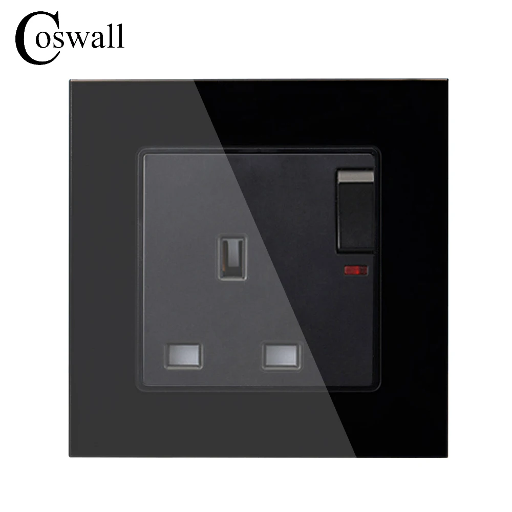 Buy Wall Crystal Glass Panel Power UK Socket, 13A