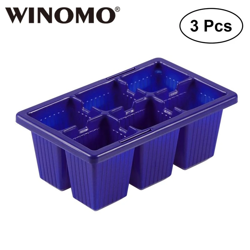 

WINOMO 3 PCS Seed Sprouter Tray Seedling Starter Trays 6 Cells Per Tray Plant Grower