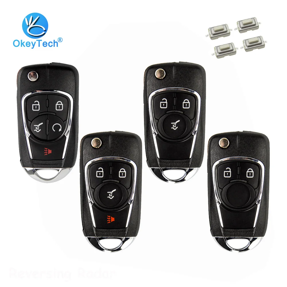

OkeyTech 2/3/4/5 Button Replacement Modified Flip Key Shell for Vauxhall Opel Astra j h g Insignia Corsa Chevrolet Cruze Buick