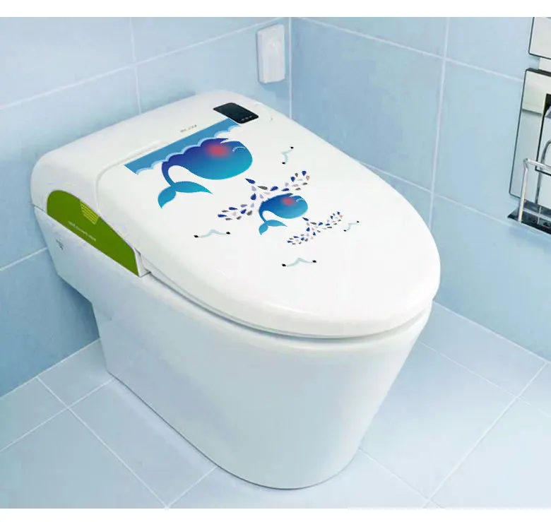 Водонепроницаемый 3D Творческий КИТ струи воды Туалет Ванная комната Viny Наклейки на стену Рыба животных Стикеры росписи Домашний декор