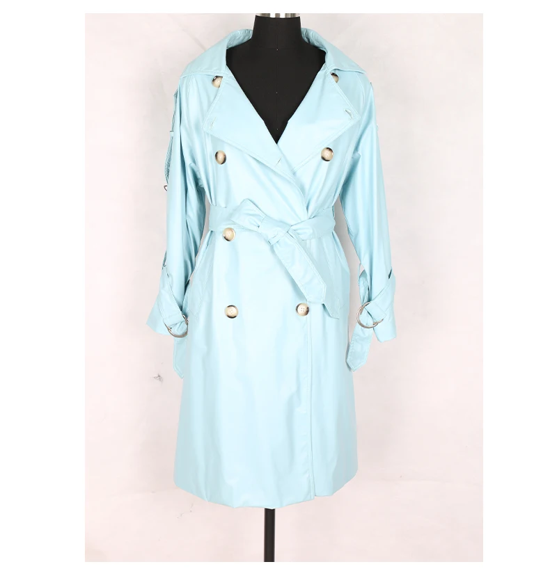 Nerazzurri кожаный тренч женский пальто для женщин ремень для больших размеров двубортная куртка из искусственной кожи больших размеров британский стиль Женская мода 5xl 6xl 7xl куртка кожаная женская высокое качество