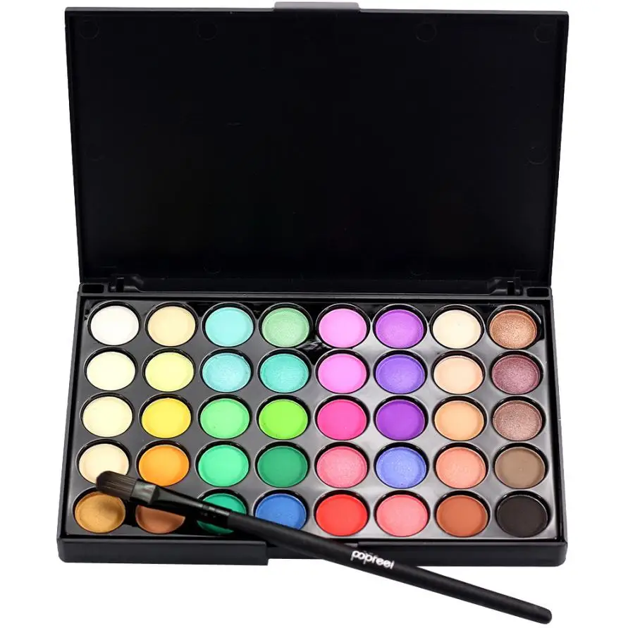 Палитра теней для век Popfeel 40 цветов матовые тени + набор кистей|paleta de sombra|eyeshadow