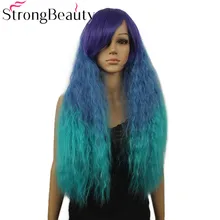 StrongBeauty Длинные Синтетические кудрявые парики косплей парик Омбре многоцветные термостойкие волосы