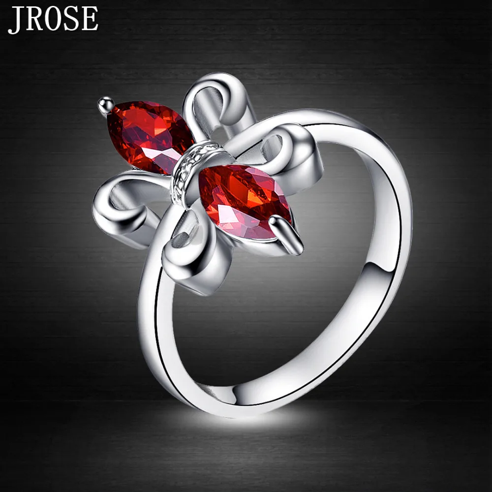 JROSE Splendide Marquise Cut Синий CZ Серебряное кольцо размер 7 8 9 10 листья Модные женские и мужские ювелирные изделия