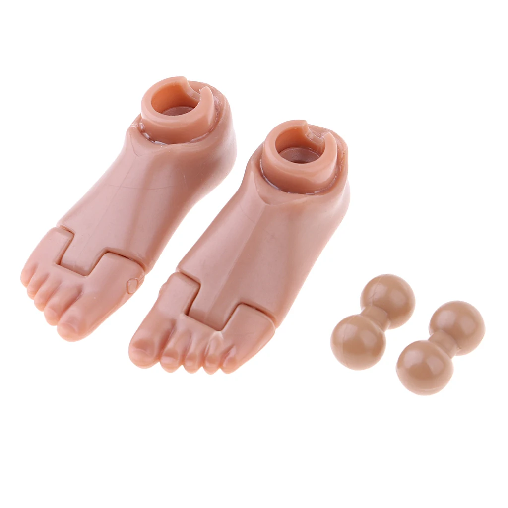 

1 Pair 1/6 Scale Soldier Bare Feet & Connector for 12'' HT TC TTL 3A Action Figure Body Doll Toys Accessories