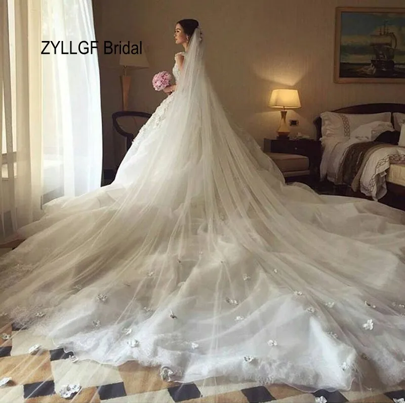 Zyllgf Bridal Saudi Arabia Long Train Bridal Dress Middle East
