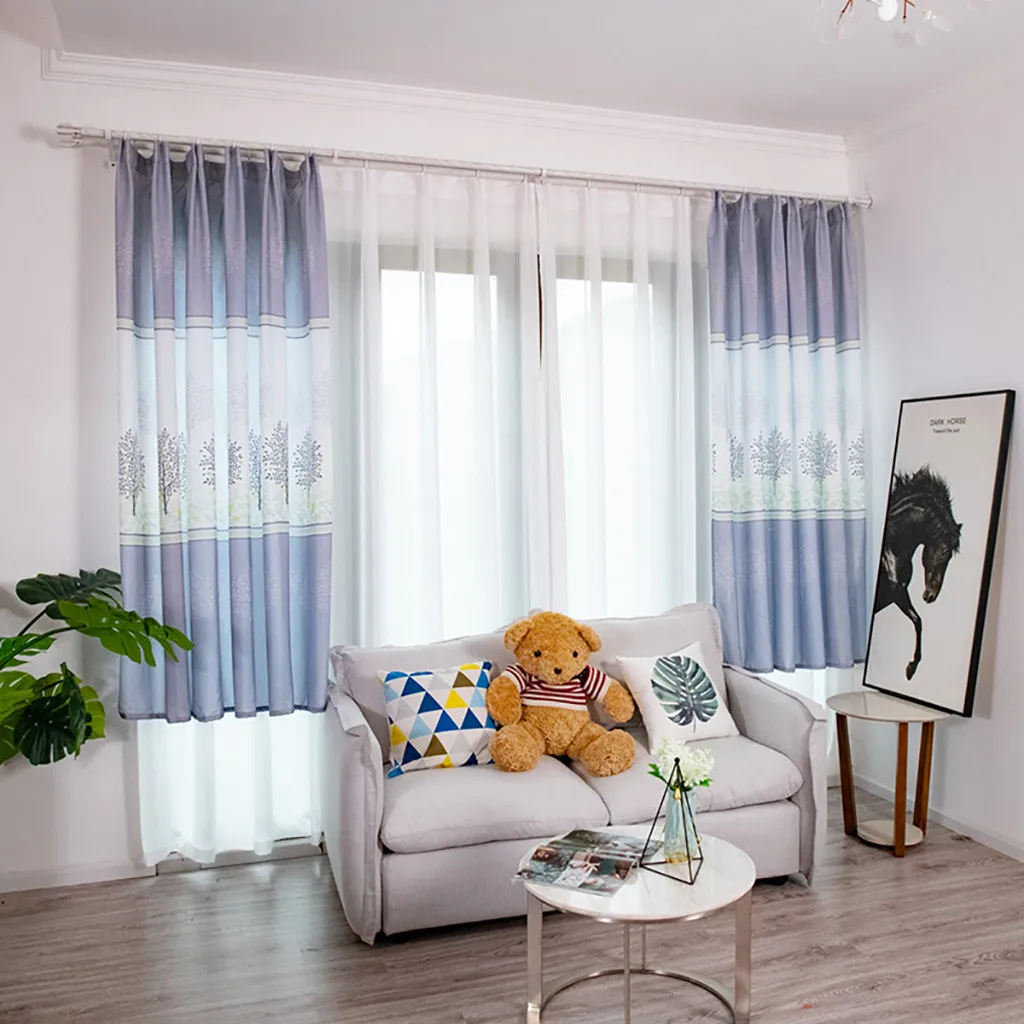 

Modern minimalist bedroom living room view curtain leaf curtain tulle window handle yarn draping home decor 200cm x 100cm