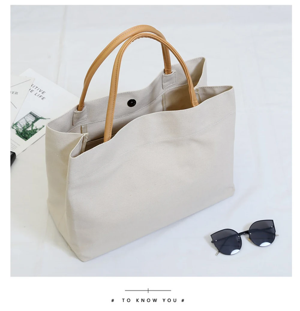 Women's Casual Canvas Cloth Bag Shopping Bag Cotton Lady Handbag Reusable Large Capacity Tote Bags