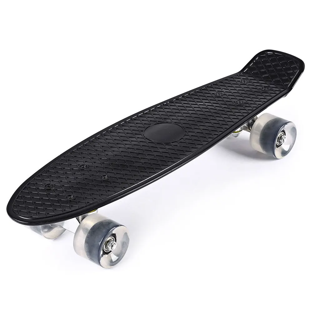 Outlife 5 ألوان 22 بوصة البسيطة كروزر الموز نمط Longboard باستيل اللون لوح تزلج الأسماك مع LED وامض عجلات Outlife 5 ألوان 22 بوصة البسيطة كروزر الموز نمط Longboard باستيل اللون لوح تزلج الأسماك مع LED وامض عجلات