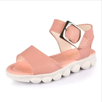 

2020 new girls sandals summer soft bottom beach children's sandals girls in large flat shoes