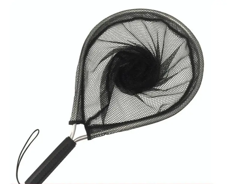 

None Ultralight Aluminum Alloy Fishing Net Polyester Mesh with Ergonomic Handle Portable Hand Dip Net Tackle Tools