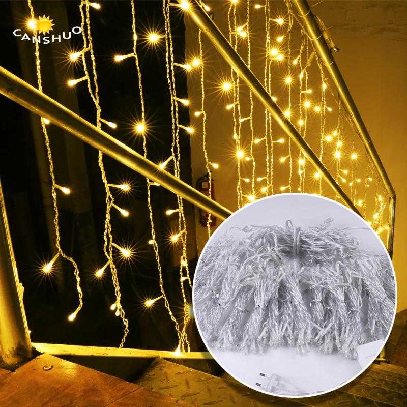 Christmas Garland LED Curtain Icicle String Light 220V Outdoor Indoor Drop LED Party Garden Stage Outdoor Decorative Xmas Light Christmas Garland LED Curtain Icicle String Light 220V Outdoor Indoor Drop LED Party Garden Stage Outdoor Decorative Xmas Light