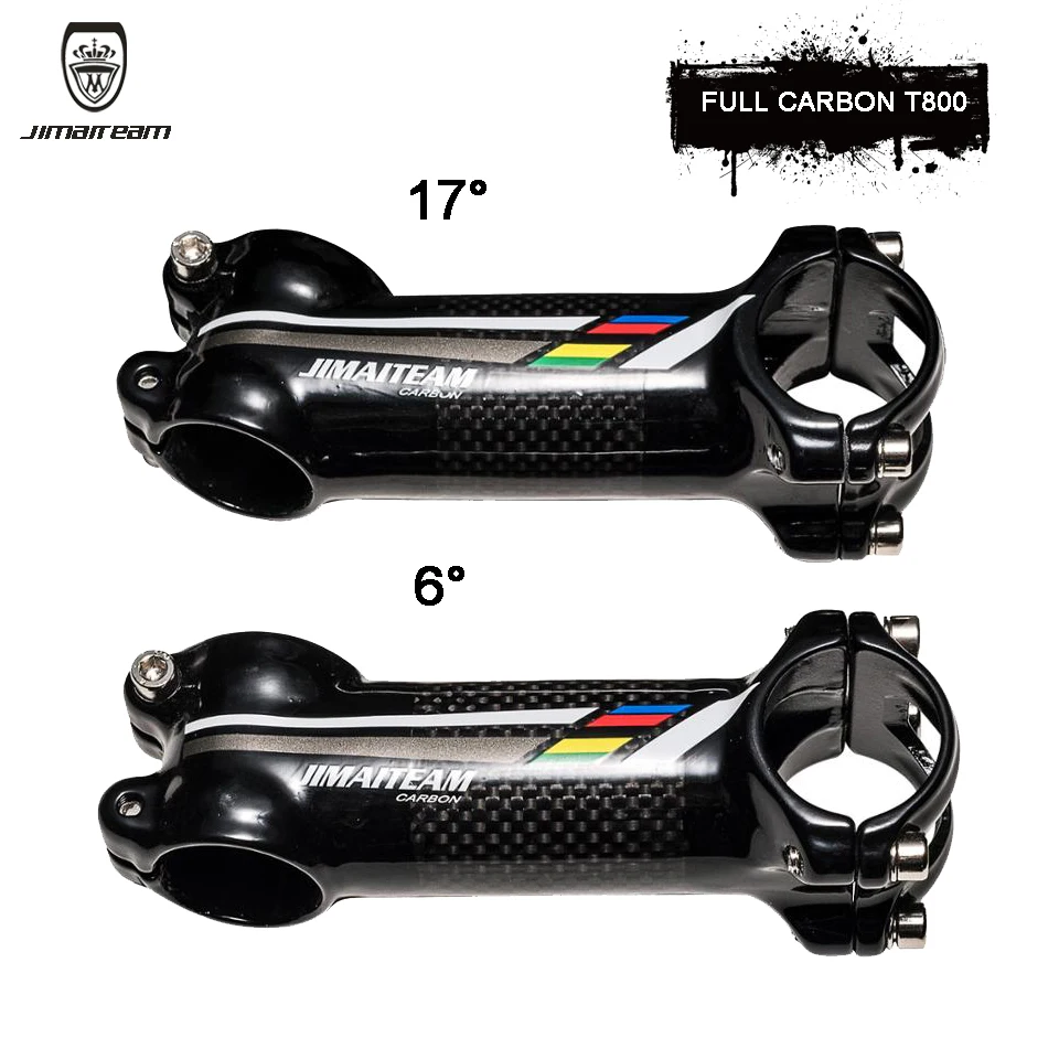 

2018 New JIMAITEAM Bicycle Stem Aluminum Alloy Package Carbon Bike Stems Road / MTB Bicycles 3K Gloss Stem Carbon 60-120mm