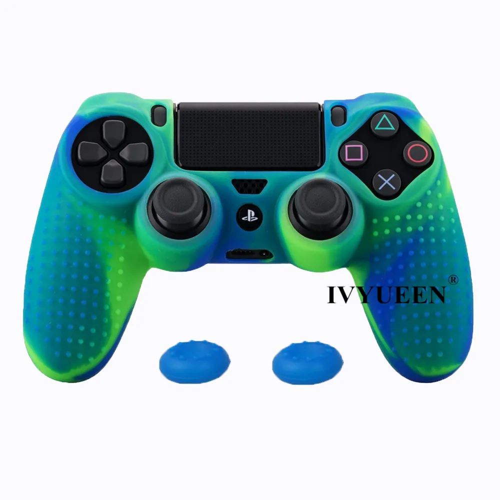 IVYUEEN для sony playstation 4 Dualshock 4 PS4 Pro Slim контроллер силиконовый чехол защитная кожа и аналоговые ручки