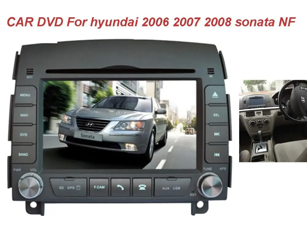 6," автомобильный dvd-плеер с gps(опционально), аудио радио стерео, USB/BT/tv, автомобильный мультимедийный головной убор для hyundai sonata NF 2006 2007 2008