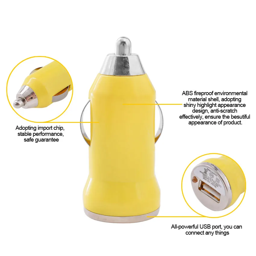 Car Charger USB Car Charger Digital 5V 1A Aluminium Fast Charging Voltage quick charge 3.0 fast charger For Iphone 6s 6plus SE (3)
