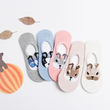 Новые модные милые летние носки-лодочки для собак женские носки для студенток носки с мультяшными животными, невидимые корейские хлопковые носки с героями мультфильмов, Новинка