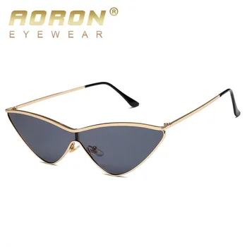 

AORON Cute Sexy Ladies Cat Eye Sunglasses Women Metal Frame 2018 Triangle Vintage Gradient Sun Glasses For Female UV400