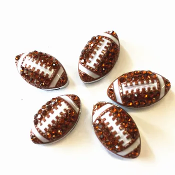 

CCOR 5pcs DIY accessory Rhinestone 8mm Inner Dia. 20MM*12MM Rugby Slide Charms DIY 8MM Dog Cat Collar Wristband CD0029