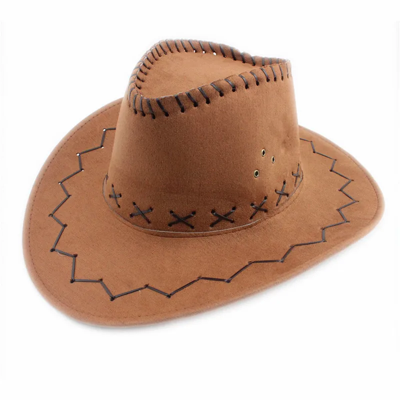 Фетровая шляпа Федора для мальчиков и девочек, детский Западный Ковбой Девушка-ковбой, шляпа, яркая шляпа Porkpie Toca Sombre Sun Hat10 - Цвет: Tan