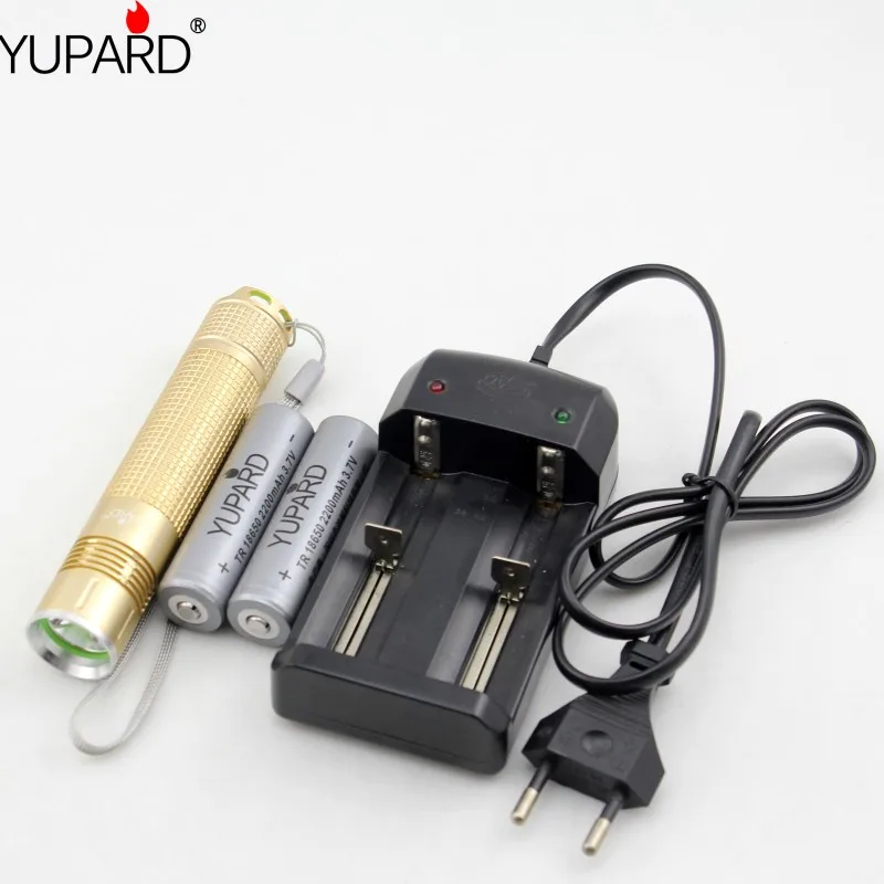 Yupard XM-L2 T6 LED Водонепроницаемый фонарик лампы факел Тактический Отдых Открытый факел + 2*2200 мАч 18650 Батарея + зарядное устройство