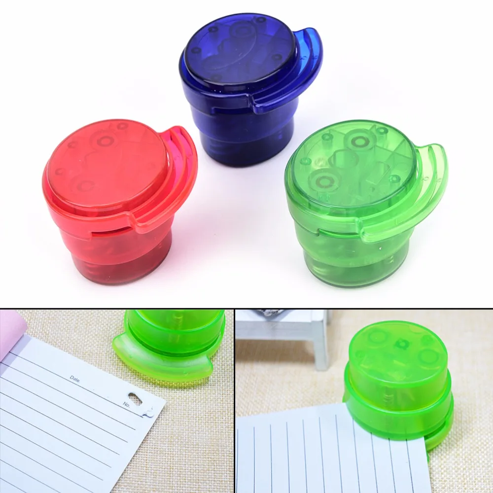 

Free Stapler Paper Practical Staple Binding Binder Stapless Stationery Office Student Mini School Home Paperclip Random Color