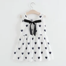 Одежда для маленьких девочек; платья; коллекция года; детское хлопковое платье без рукавов с принтом для девочек; Летние Детские платья для маленьких девочек; Прямая поставка
