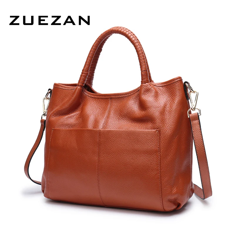 

Many Pockets, Women Genuine Leather Shoulder Bag, Lady Cross-body Bag, Female Cowhide Tote Bag, Shopping Bag, Fashion Girl A129