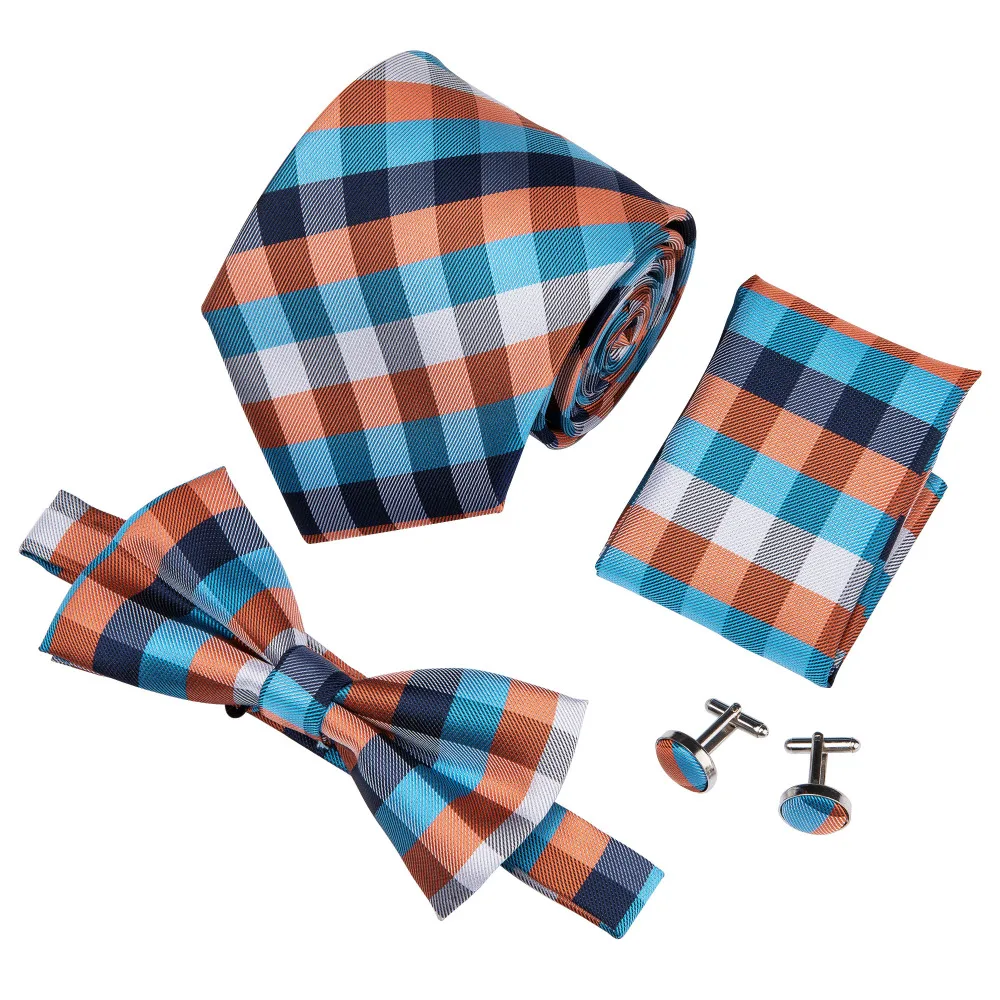 2018 модный мужской галстук-бабочка галстук, носовой платок, Запонки Модный Шелковый галстук бабочка галстуки Свадебная вечеринка мужской