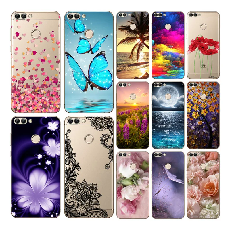 

Goterfly For Huawei PSmart Cover FIG-LX1 Enjoy 7S Case soft silicon TPU For huawei P Smart bag cute printing phone shell P Smart