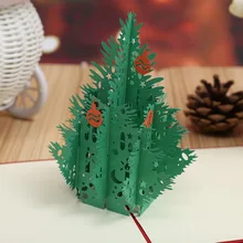 От производителя стерео Рождественская елка креативная Новогодняя поздравительная открытка DIY логотип ручной работы на заказ