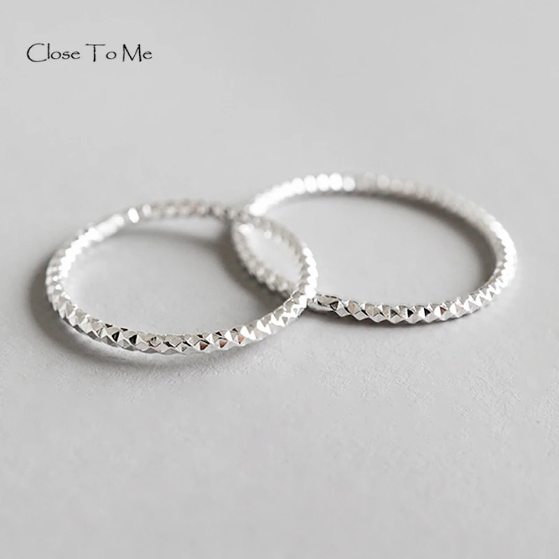 

Close To Me 925 Sterling Silver Handmade Fine Jewelry Shining Line Ring Minimalist Rings for Women