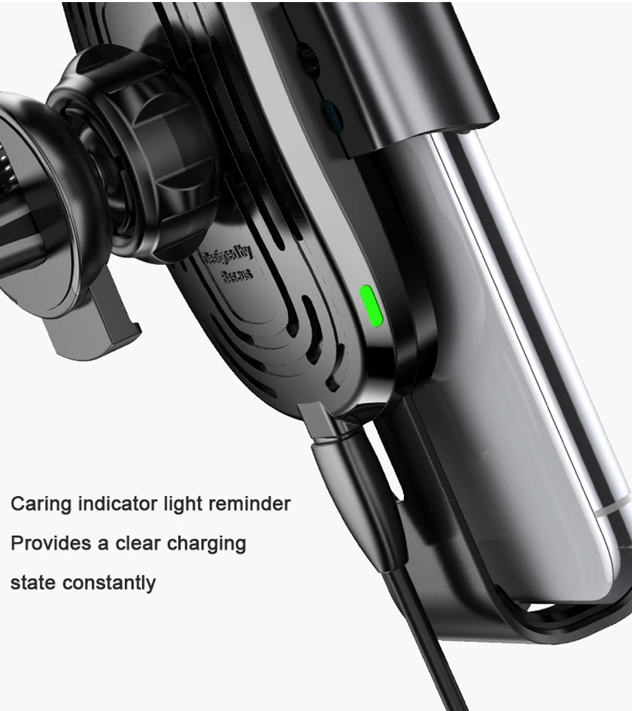 Baseus беспроводное автомобильное зарядное устройство держатель телефона для iPhone X 8 8Plus samsung S9 S8 S7 S6 Быстрое беспроводное зарядное устройство в автомобильном держателе