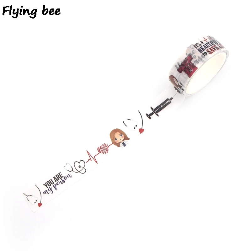 Flyingbee 15mmX5m Бумага васи лента модная клейкая DIY Скрапбукинг стикер этикетка