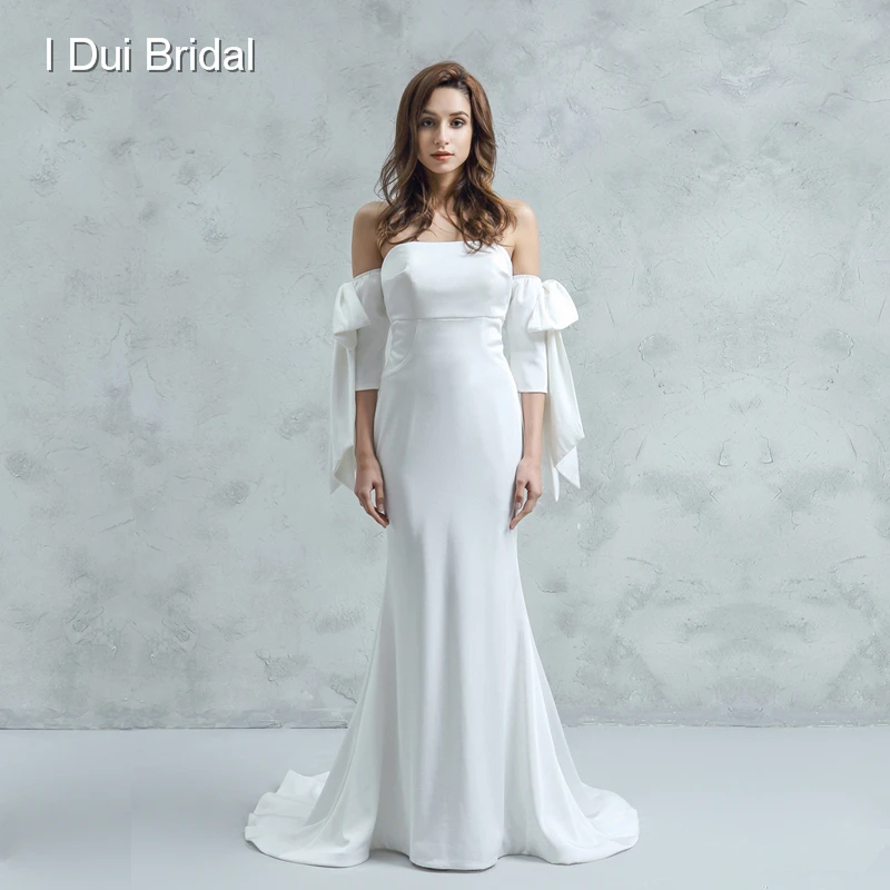 

Strapless Bow Tie Wedding Dress with Ruffles Unique Design New Bridal Gown