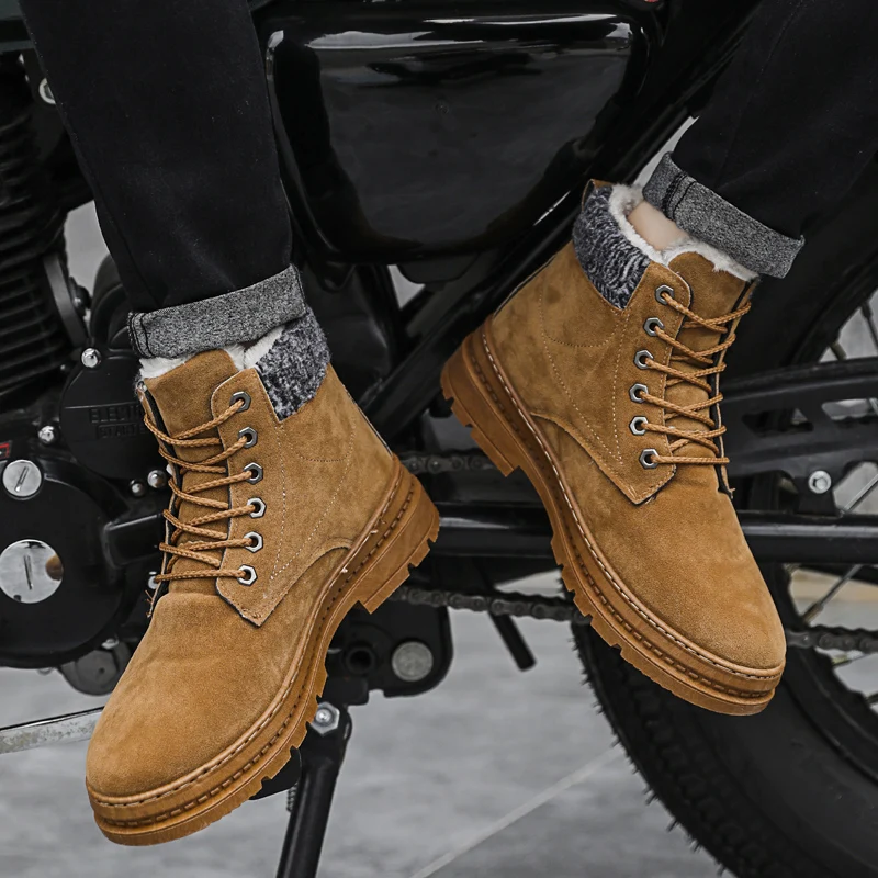 

Mens Winter Shoes High Top Boots Ankle Lace Up Plush Warm Sneakers Luxury Brand Man Shoe Male Krasovki Adult Chaussures Homme