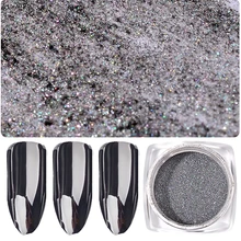 Lghzlink зеркальный блеск для ногтей пигментный порошок 1 г волшебное зеркало черная пыль маникюр Дизайн ногтей Блеск хромированная пудра украшения