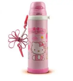 Розничная, 500 мл, хорошее качество, милые детские термосы из нержавеющей стали, термос, бутылка для воды - Цвет: light pink