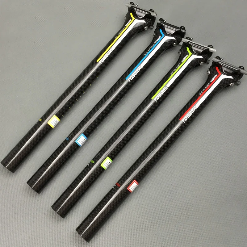 TOSEEK 4 colors 3k full carbon fiber mountain road bike seat tube seat post bicycle seatpost 27.