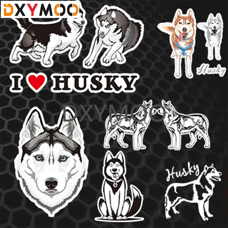 

Lovely Husky Stickers I LOVE HUSKY Family Friends Pet Animal Dog Auto Window Home Decoration Decals 3M