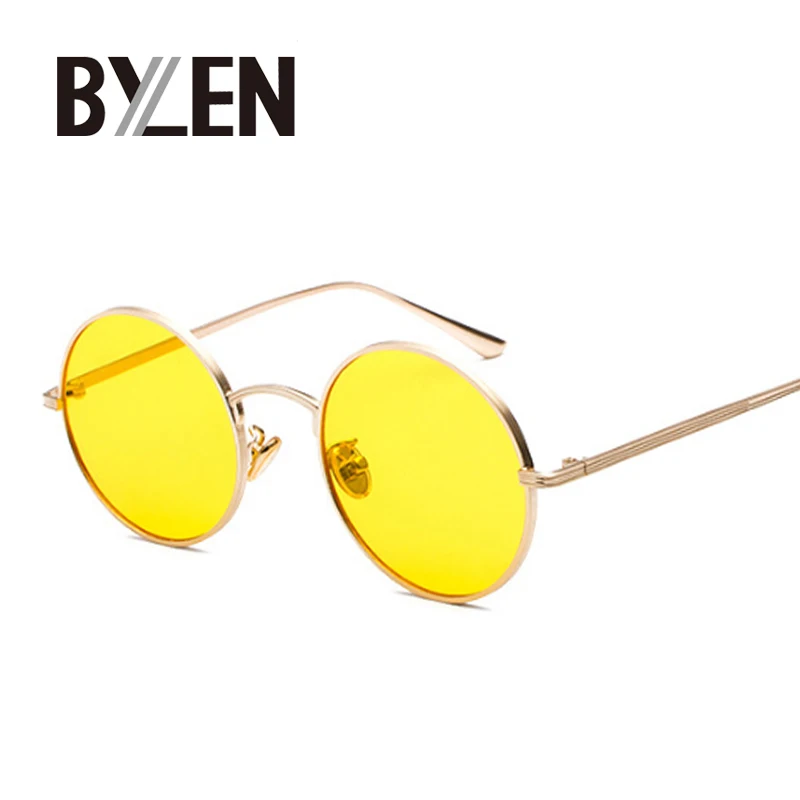 

Fashion Round Sunglasses Women 2019 Luxury Brand Designer Small Alloy Round MultiColor Gradient Sun Glasses Steampunk Shades