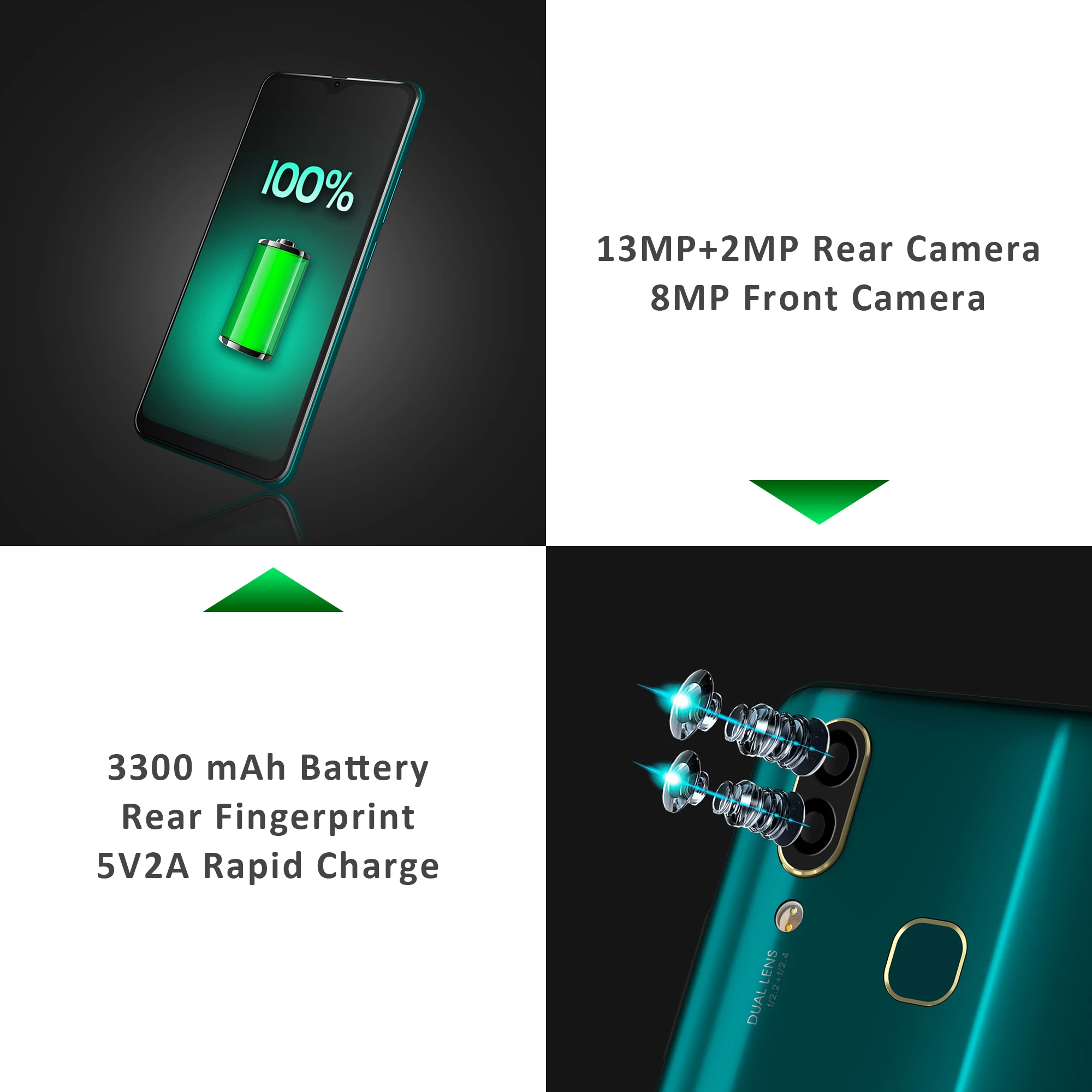 LEAGOO S11 Android 9 0 4G смартфон 6 3 "дисплей капли воды 4 Гб 64 3300 мАч Helio P22 13MP двойная