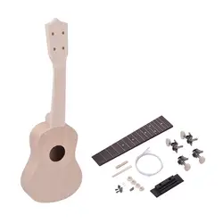 21 дюйм Незаконченный DIY укулеле Ukelele uke Комплект Корпус из липы и шеи палисандр гриф и мост нейлоновая нить