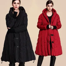 Модная Свободная куртка на утином пуху большого размера, женская зимняя теплая парка на подкладке X-Long, теплое тонкое зимнее пальто с капюшоном для женщин, WUJ0300