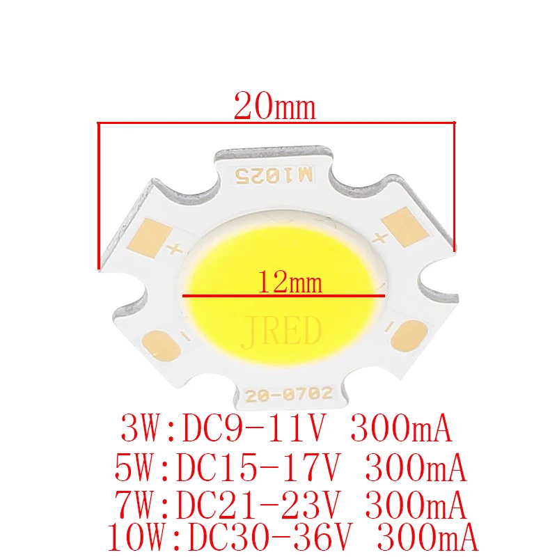 10 шт./лот круглый COB 20 мм 28 PCB супер яркий 3 Вт 5 7 Cob Led чип теплый белый/белый Чип 20MM