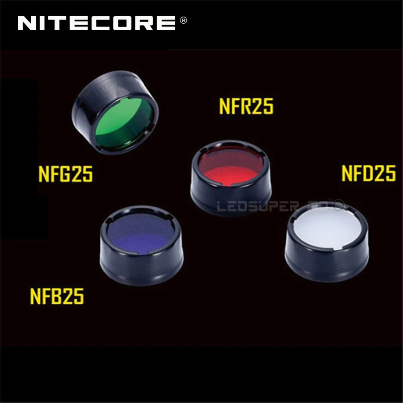 Nitecore NFR25 NFB25 NFG25 NFD25 разноцветный фильтр для фонарика 25,4 мм подходит для фонарь с головкой 25,4 мм