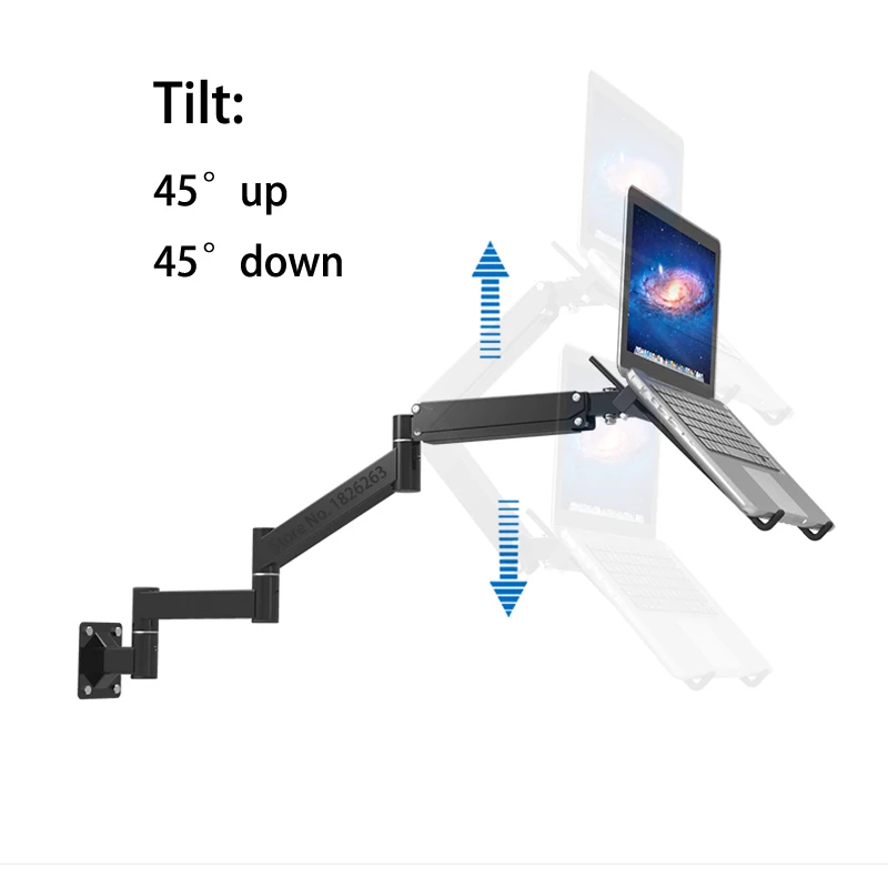 Откидное складное настенное крепление 17-27 дюймов держатель для ноутбука ультра длинная газовая пружинная рукоятка кулер для ноутбука выдвижной держатель для ноутбука вешалка