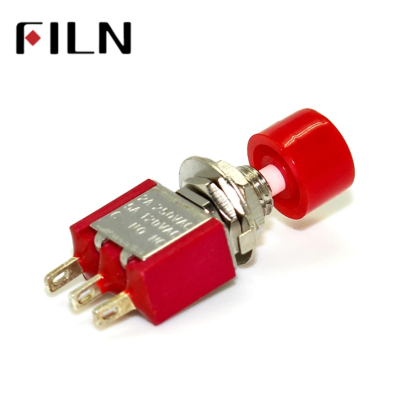 Red ON-(ON) small Toggle Switches 3Pin 6mm Mini Momentary Automatic return Push Button Switch (3)